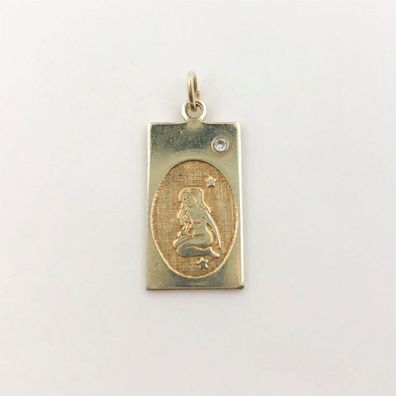 Sternzeichen "Jungfrau" Anhänger aus 925er Silber vergoldet mit Zirkonia