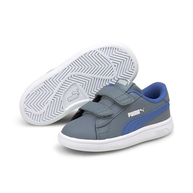 Puma Smash v2 L V Inf Low Top Unisex Kinder Schuhe Sneaker Laufschuhe Grau Blau