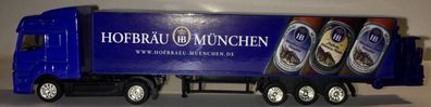 Werbetruck: Hofbräu München, Mercedes Bens Axor, 18 cm, blau + Gabelstapler