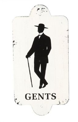 Blechschild, Toilettenschild, Gents, Herren, Männer, Gastro Wandschild 28x14 cm