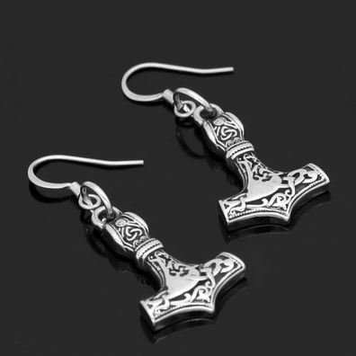 Ohrhänger Edelstahl Thor Hammer Vikings Wikinger 2 Stück Blitzversand