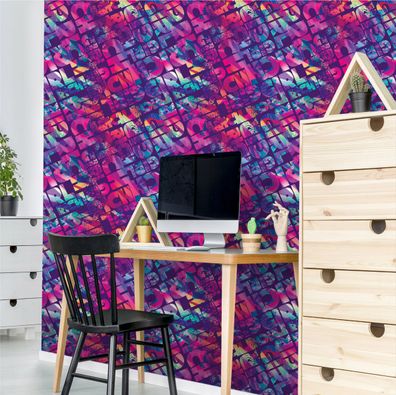 10m VLIES TAPETE Rolle Kinderzimmer Graffiti Mädchen Modern Straße XXL 2250