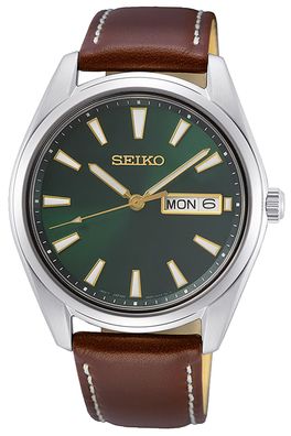 Seiko Herren-Armbanduhr mit Saphirglas Braun/ Grün SUR449P1