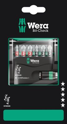 Wera Bit-Check 12 BiTorsion 1 SB, 12-teilig 05136385001 Rapidaptor Torx