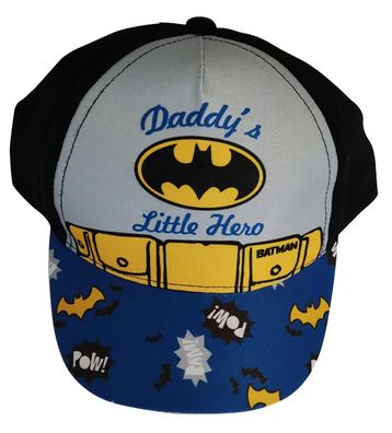 Batman Kappe, Base Cap, Mütze, Sonnenhut "Daddy's Little Hero" für Kinder, Schwa