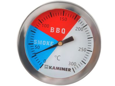 Grillthermometer Analog Bimetall Edelstahl bis 300°C Grill Smoker BBQ Räuchern 1881