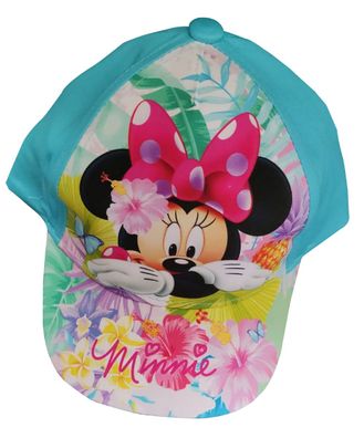 Disney Minnie Mouse Kappe Mütze für Kinder "Minnie" Tropic Blumen Türkis, Gr. 50