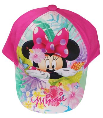 Disney Minnie Mouse Kappe Mütze für Kinder "Minnie" Tropic Blumen Pink, Gr. 50