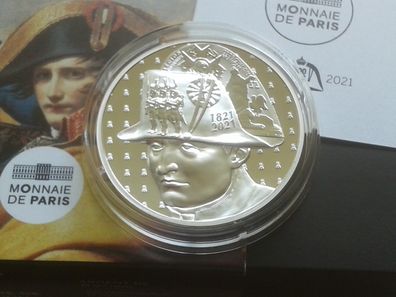 Original 20 euro 2021 PP Frankreich 200 Jahre Napoleon 31, g 999er Silber Piedfort