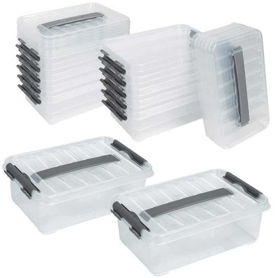 12 Aufbewahrungsboxen mit Deckel, transparent, LxBxH 300x200x100 mm, 4 Liter Box