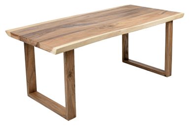 Holz Tisch DAVAO 200x100cm Suar Metall Tischbeine Garten Gartentisch Esstisch
