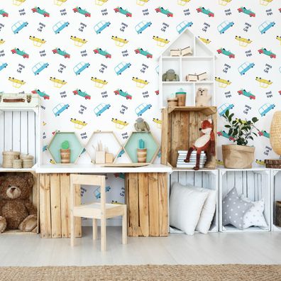 10m VLIES TAPETE Rolle Kinderzimmer Autos Transport Reise Stadt Bunt XXL 2259