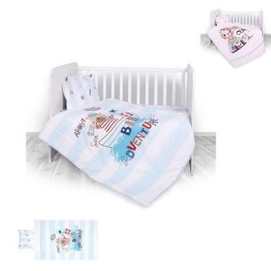 Lorelli 3-teilige Baby-Bettwäsche-Set Bär Laken Bezüge für Kopfkissen und Decke