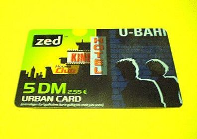 Telefonkarte 5 DM 2,55 Euro zed Urban Card