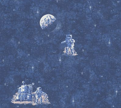 A.S. Création Kinderzimmertapete Blau Papier 304891 Wand Tapete Weltall Kosmos