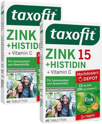taxofit® Zink 15 Histidin Depot 2x40 Tabletten Immunsystem Abwehrkräfte 10715473