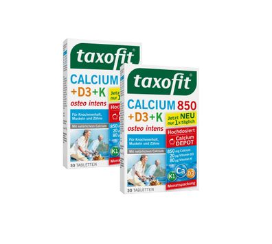 taxofit® Calcium 850 + D3 + K 2x 30 Tabletten Depot Knochen Muskeln Vitamine