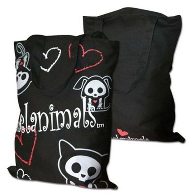 Skelanimals - Shopping Bag, Einkaufstasche Maße: 32x41 cm, 100% Baumwolle Gothic