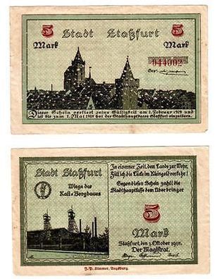 5 Mark Banknote Stadt Staßfurt Wiege des Kalibergbaues 1918 (109998)