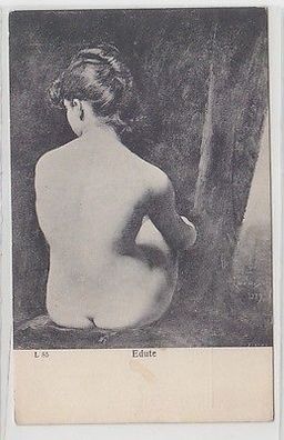 56445 Erotik Ak "Edute" nackte Dame Rückenansicht, Frauenakt um 1910