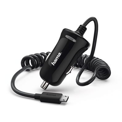 1m hama Micro USB Kfz Schnell Ladegerät 2,4 A/ 12W Auto Fast Charge Smartphone