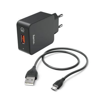 Hama Micro-USB Ladegerät Set Turbo Schnell Ladegerät 19,5 W/ 3 A, 1,5 m Neu