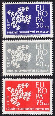 TÜRKEI TURKEY [1961] MiNr 1820-22 ( * * / mnh ) CEPT