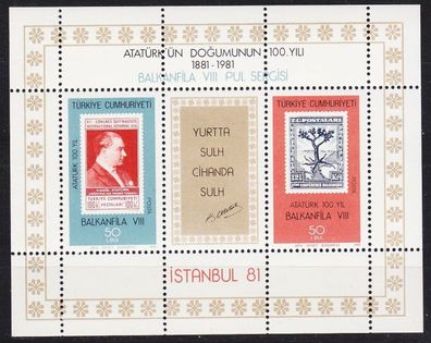 TÜRKEI TURKEY [1981] MiNr 2574-75 Block 20 ( * * / mnh ) Briefmarken