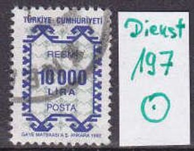 TÜRKEI TURKEY [Dienst] MiNr 0197 ( O/ used )