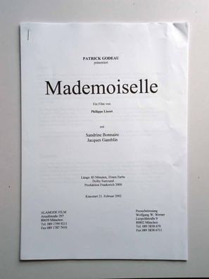 Mademoiselle - Jeanne Moreau - Ettore Manni - Keith Skinner - Presseheft