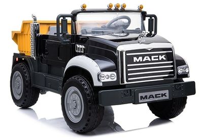 MACK Truck Elektrofahrzeug Kinderfahrzeug 12V 7Ah EVA Soft Reifen Ledersitz Schwarz