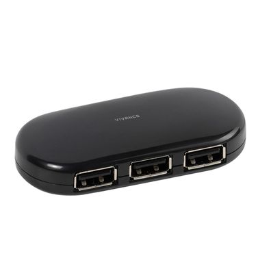 Vivanco High Speed USB 2.0 HUB 4 Port Adapter 480 MBit/ s Erweiterung, Schwarz