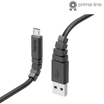 Hama "Extreme" Micro USB 2.0 Ladekabel USB A auf USB B Schwarz 1.5m Premium