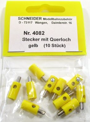 Schneider 4082 - Querlochstecker 10 Stück gelb - OVP NEU