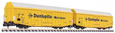 Liliput N L260160 2x großräumiger Güterwagen Hbbks DB Dunlopillo Ep. IV - OVP NEU
