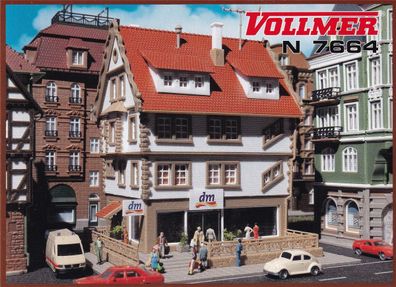 Vollmer N 7664 Bausatz Stadthaus mit Ladengeschäft "DM" - OVP NEU