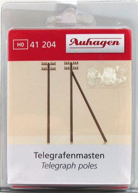 Auhagen H0 41204 Bausatz Telegrafenmasten 2 Bauarten - OVP NEU