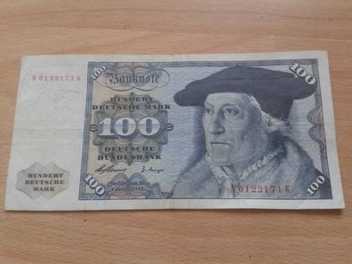 Original 100 Mark 1960 Banknote 100 D-Mark Deutsche Bundesbank sehr gut erhalten