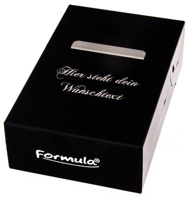 Zigarettenbox Aluminium schwarz mit Wunschgravur