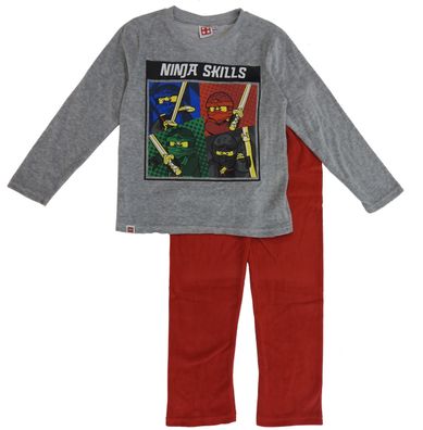 Lego Ninjago Kinder Schlafanzug 2tlg. lang Pyjama Set Jungen Herbst Winter grau