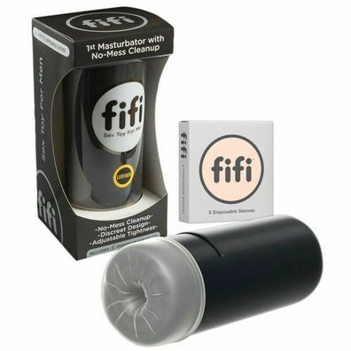 Fifi Masturbator Leder Edition mit praktischen und hygienischen Wegwerf Sleeves
