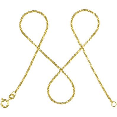 modabilé Damen Erbskette 333er Gold 38-50cm 1,5mm breit I Goldkette made in Germany