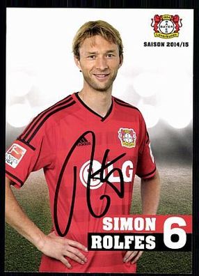 Simon Rolfes Bayer Leverkusen 2014-15 Original Signiert + A 87354