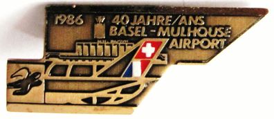 Airport Basel Mulhouse - Switzerland - 4 Jahre - Anstecker 33 x 14 mm
