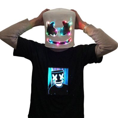 DJ LED Leucht Masken Helm Maske Cosplay Prop Halloween Party Leucht Masken Marshmello