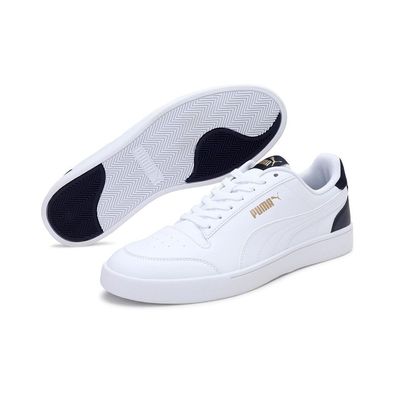 Puma Herren Shuffle Fashion Sneaker | White - White - Peacoat - Gold