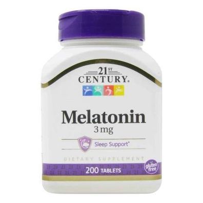 21 Century USA Melatonin 200 Tabletten á 3mg (Besserer Schlaf), hochdosiert