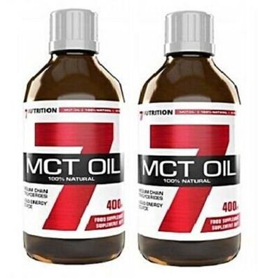 7Nutrition MCT Oil 2x400ml 100% Pure Fettsäuren Diät Gewichtsverlust