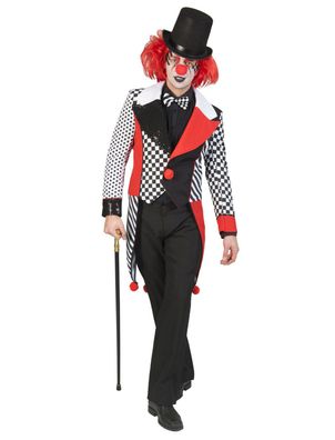 Harlekin Kostüm Herren Pierrot Oberteil Frack Clown Karneval Fasching Halloween