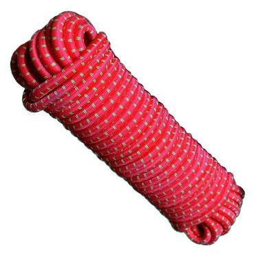 Gummi-Seil Gummiseil Schnur Leine 5mm, l=20met. rot mit Polyesterumflechtung